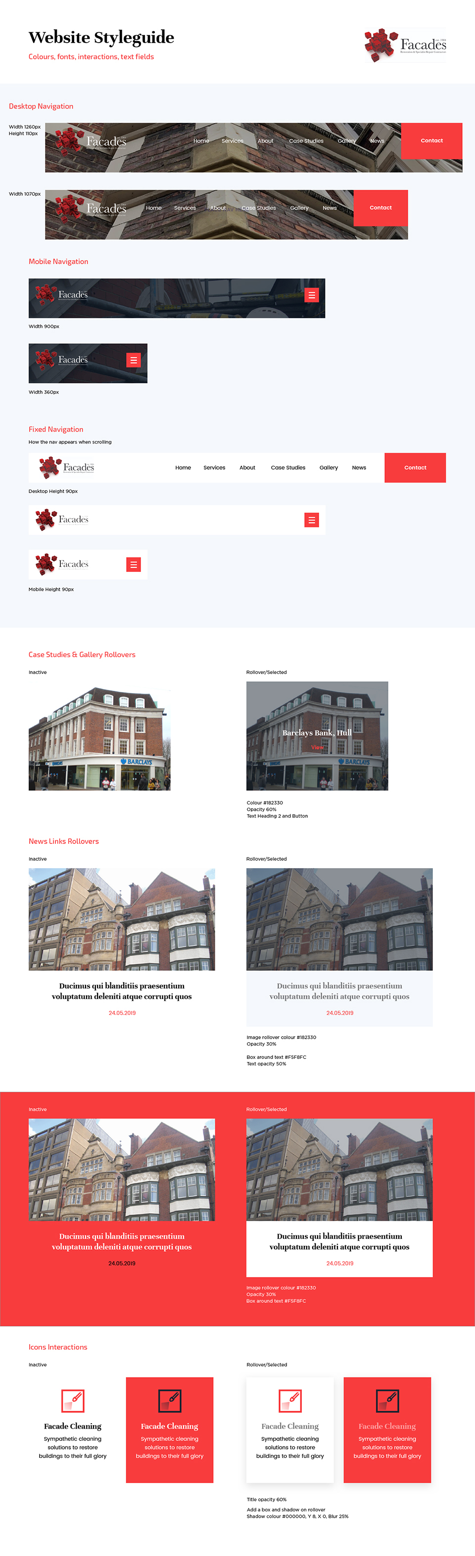 Developing the Facades website identity image