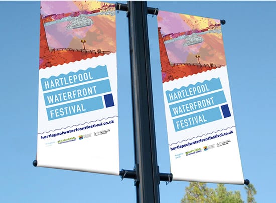 Hartlepool Borough Council Waterfront Festival branding